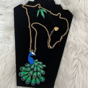Betsey Johnson Giant Vintage Peacock necklace